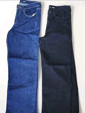 Old Navy Wow Wide Leg Jeans Womens 6 Short Blue Black High Rise Stretch Denim